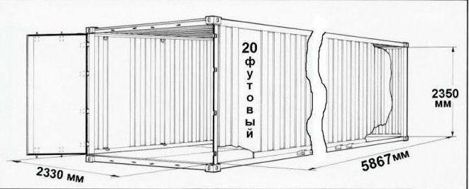 Conteneur de 20 pieds: dimensions, types, caractéristiques