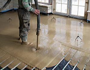 chape minimale pour plancher chauffé à l'eau 