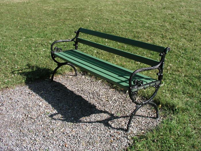 banc de jardin en bois massif avec les mains propres schéma dessin 