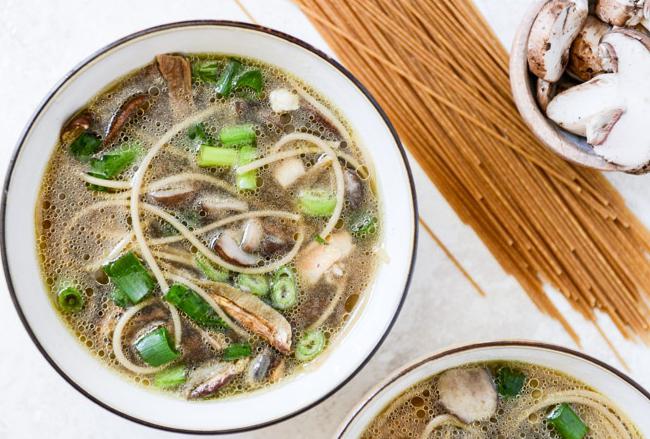 soupe aux champignons avec recette de poulet