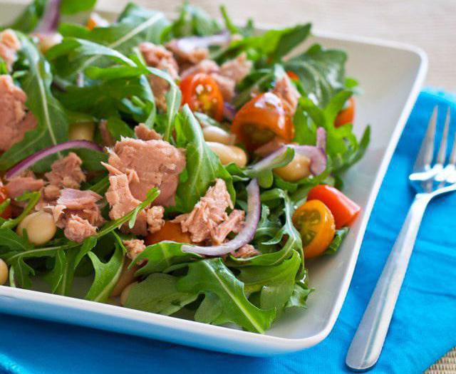 Comment faire une salade avec de la roquette et du thon?