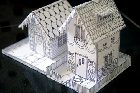 Maisons de papier mignons et légers