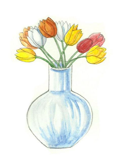 Etape par étape, nous apprenons à dessiner un vase