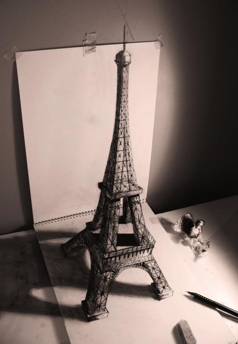 dessiner 3d dessin sur papier