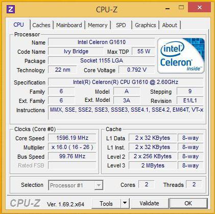 processeur Intel Celeron g1610