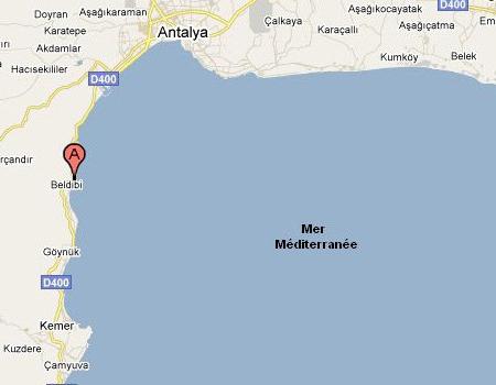 carte turquie kemer beldibi